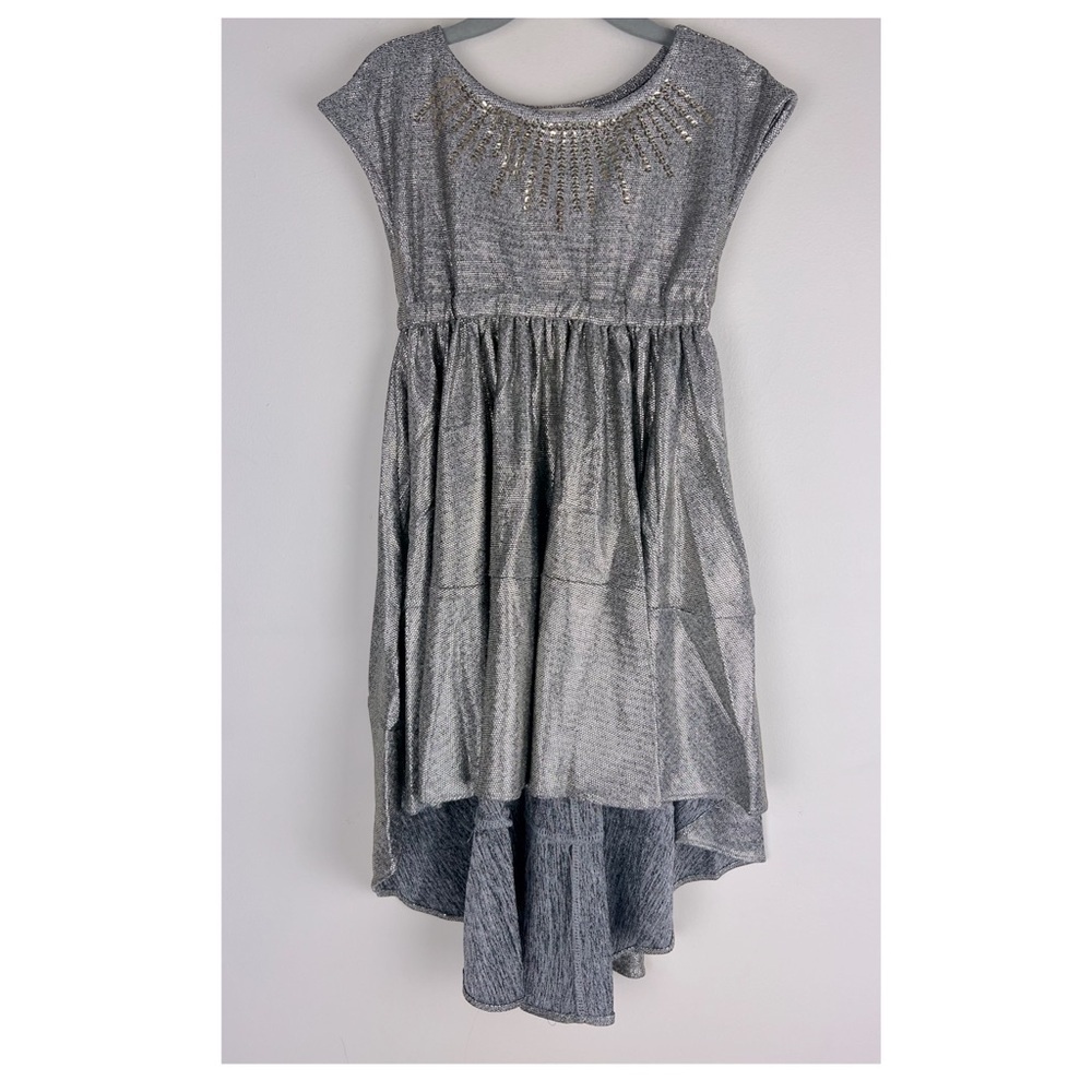Joyfolie Cowgirl Metallic Sequins Hi Lo Divinia Dress Iron Gold | Girls 3